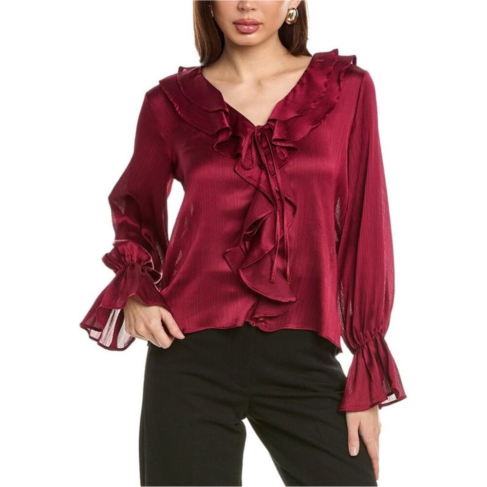 Vince Camuto Womens Stylish Ruffled Blouse, NWT